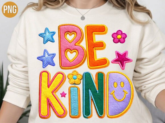 Review: Be Kind Groovy Embroidery Patch PNG for Etsy