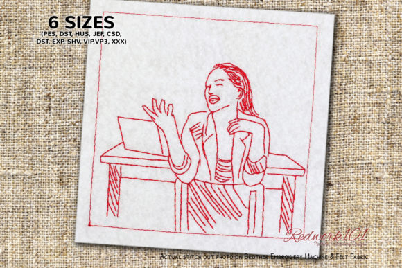 Teacher Teaching in Classroom: A Redwork Gem for Gifts